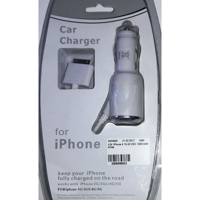 АЗУ iPhone 4 10-30 VDC 1000 mAh White