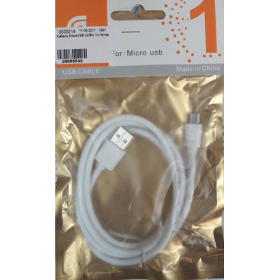 Кабель MicroUSB Griffin 1m White