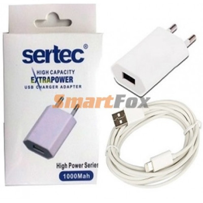 СЗУ USB Sertec iPhone 5/6 1000 mAh White