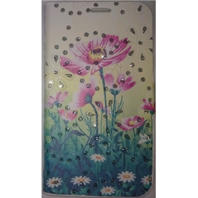 Кн Бокова Стрази iPhone 5 Квіти Yellow-Green