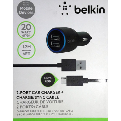 АЗУ Belkin 2USB 2100 mAh microUSB Black