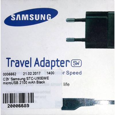 СЗУ Samsung STC-U90EWE microUSB 2100 mAh Black