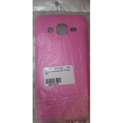 Силікон Samsung J500 J5 Кожа Pink