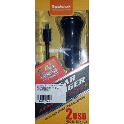 АЗУ Reddax RDX-103 2.4A microUSB Black