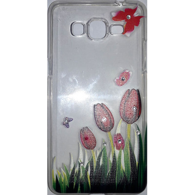 Силікон Стрази Samsung G530/531/532 Grand Prime Classy Тюльпан