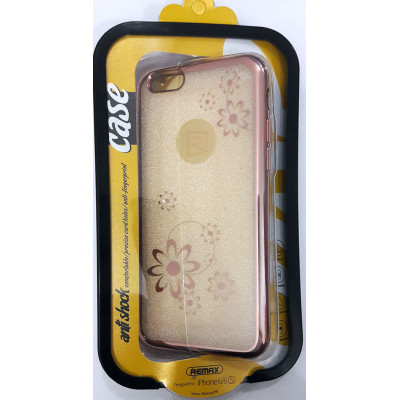 Силікон iPhone 6/6S Remax Anti Shock Flower Gold