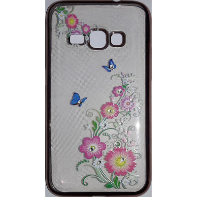 Силікон Стрази Samsung J500 J5 Remax Wear Flowers Pink