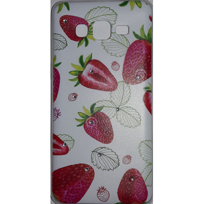 Силікон Стрази Samsung J500 J5 Коктейль Клубника