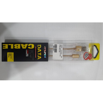Кабель USB iPhone 5/6 Awei CL-300 ткань Gold