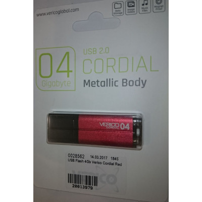 USB Flash 4Gb Verico Cordial Red