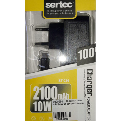 СЗУ Sertec ST-034 microUSB 2100 mAh