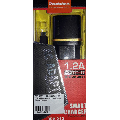 СЗУ Reddax RDX-012 microUSB 1200 mAh Black
