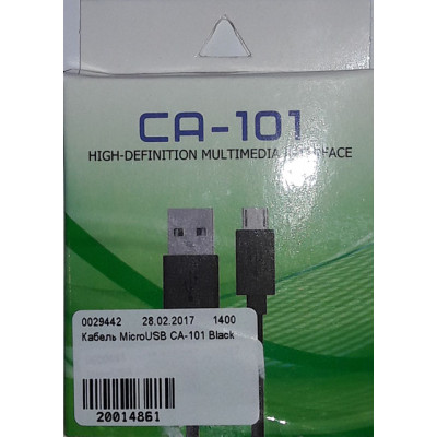 Кабель MicroUSB CA-101 Black