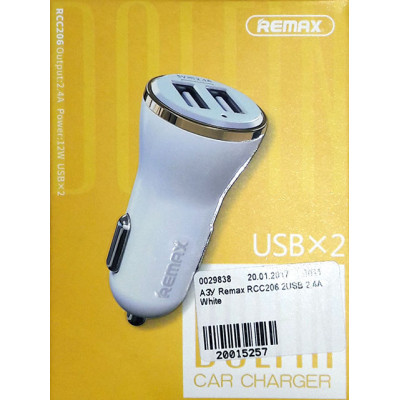 АЗУ Remax RCC206 2USB 2.4A White