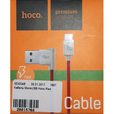 Кабель MicroUSB Hoco Red