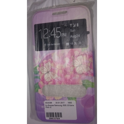 Кн Бокова Samsung J500 J5 Квіти Pink v2