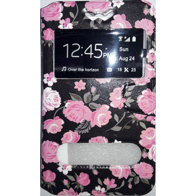 Кн Бокова Універс з віконцем 5.3 - 5.8* Mix Color Квіти Black-Pink