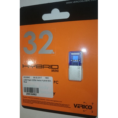 USB Flash 32Gb Verico Hybrid Mini Blue