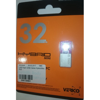 USB Flash 32Gb Verico Hybrid Mini Pink