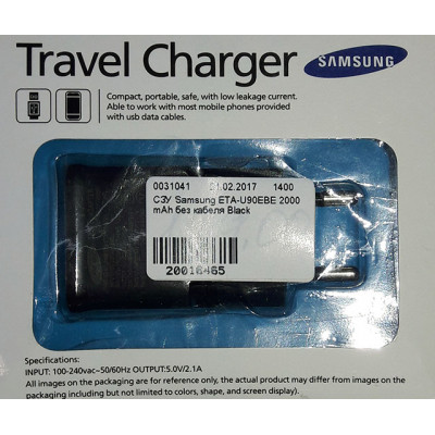 СЗУ Samsung ETA-U90EBE 2000 mAh без кабеля Black