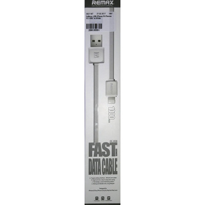 Кабель USB iPhone 5/6 Remax RC-008i 1м White
