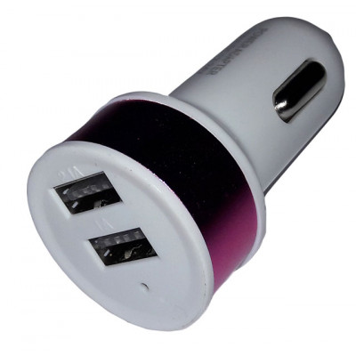 АЗУ 2USB Power 2.1/1.0 A без упаковки White-Pink