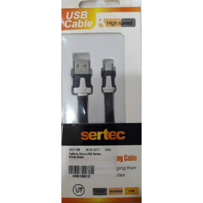 Кабель MicroUSB Sertec White-Black