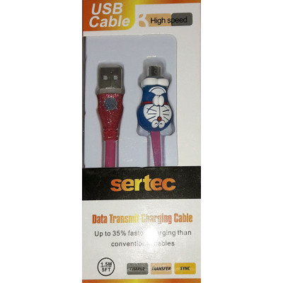 Кабель MicroUSB Sertec Заєць Pink-Blue