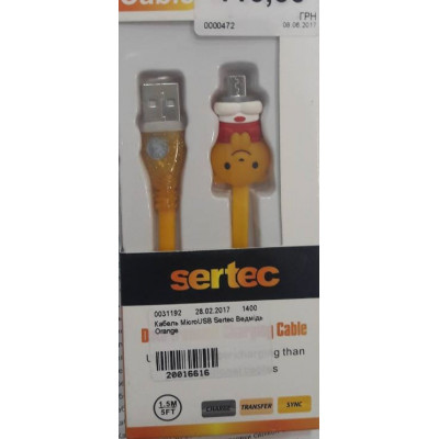 Кабель MicroUSB Sertec Ведмідь Orange