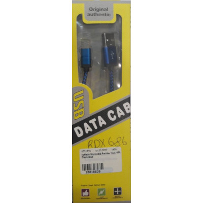 Кабель MicroUSB Reddax RDX-686 Black-Blue