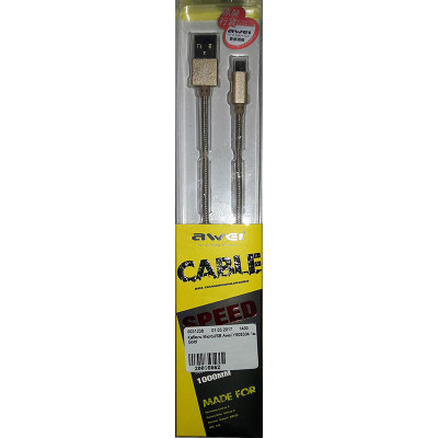 Кабель MicroUSB Awei Y608304 1м Gold