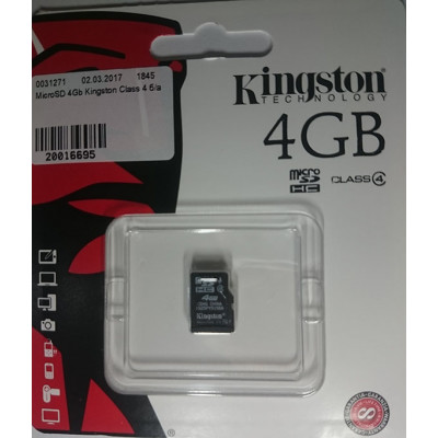 MicroSD 4Gb Kingston Class 4 б/а