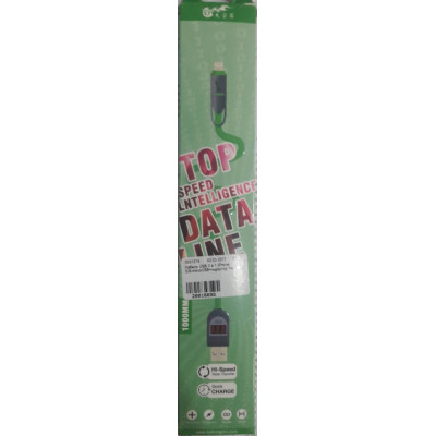 Кабель USB 2 в 1 iPhone 5/6-microUSB+індікатор 1м Green