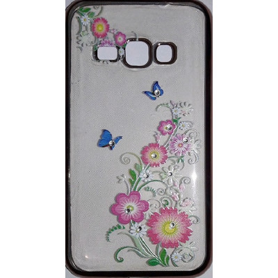 Силікон Стрази Samsung G360 Remax Wear Flowers Pink