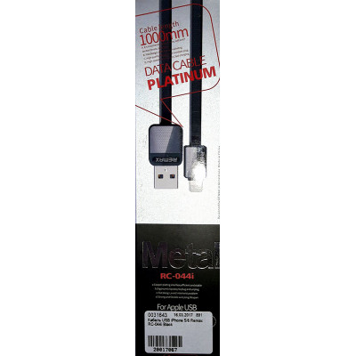 Кабель USB iPhone 5/6 Remax RC-044i Black
