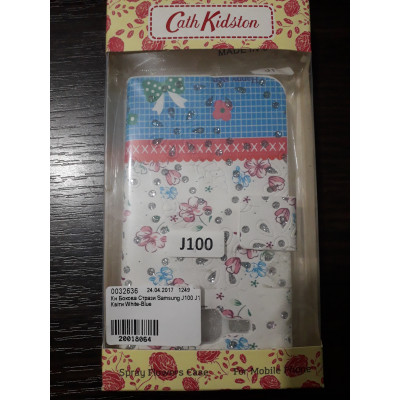 Кн Бокова Стрази Samsung J100 J1 Cath Kidston Квіти White-Blue