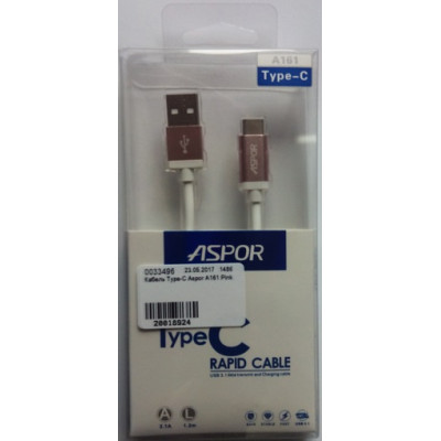 Кабель Type-C Aspor A161 Silver