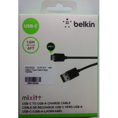 Кабель Type-C Belkin Black Коробка
