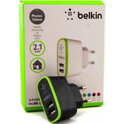СЗУ Belkin 2USB 1A+2.1A без кабеля Black