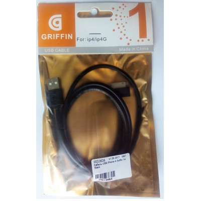 Кабель USB iPhone 4 Griffin 1m Black