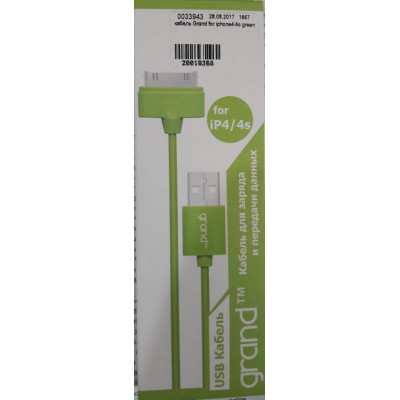 кабель Grand for iphone4/4s green