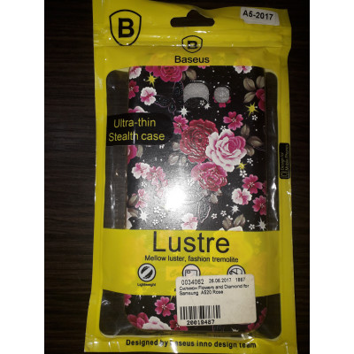 Силикон Flowers and Diamond for Samsung  A520 Rose