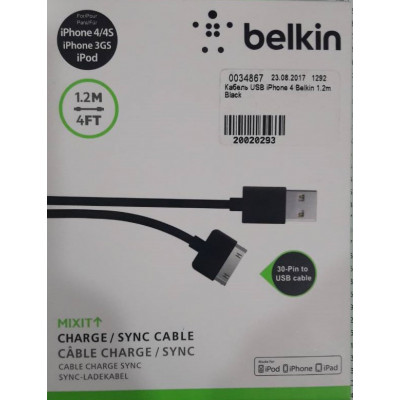 Кабель USB iPhone 4 Belkin 1.2m Black