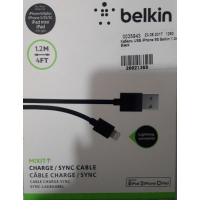 Кабель USB iPhone 5S Belkin 1.2m Black