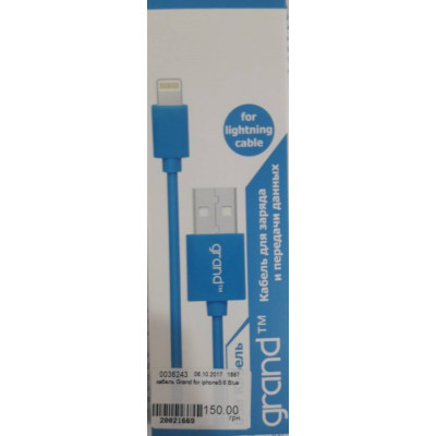 кабель Grand for iphone5/6 Blue