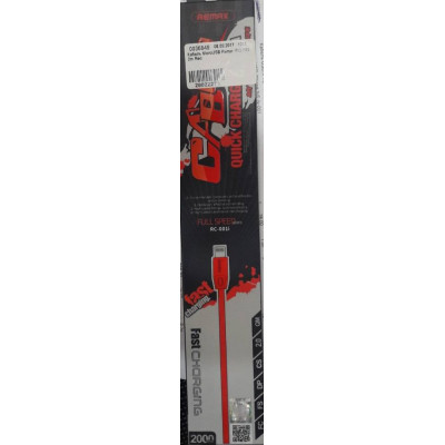 Кабель MicroUSB Remax RC-001 2m Red