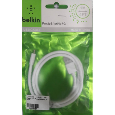 Кабель USB iPhone 5S Belkin 1m White