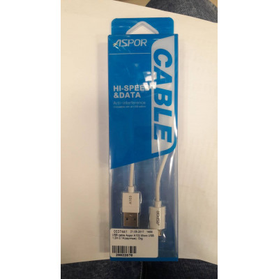 USB cable Aspor A103 Micro USB 1.2m/2.1A(круглые)  Org