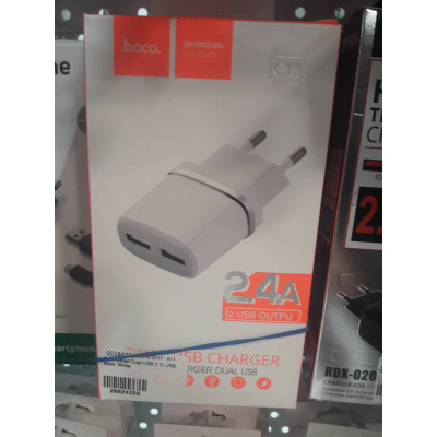 СЗУ  Smart Dual USB C12 USB  Hoco  White