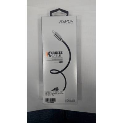 USB cable Aspor A116  Micro USB (1.2m/2.4A)   Org